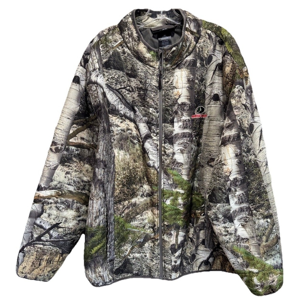 Mossy Oak‎ Real Tree Zip Up Hunting Jacket Mens Size 3XL Lined Logo Collar